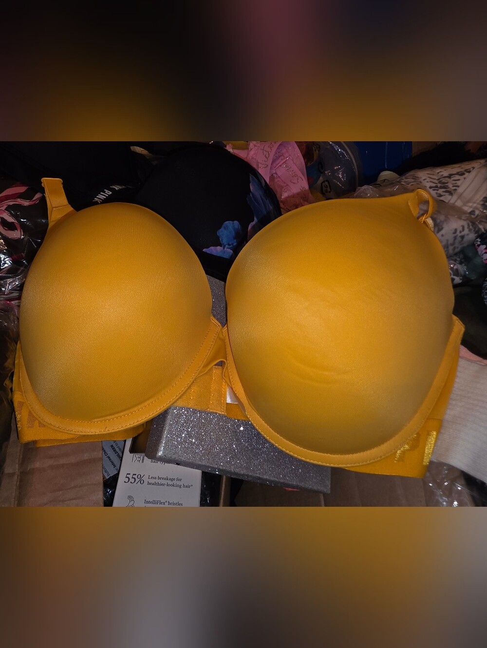 PINK Victoria's Secret Mustard Yellow Molded T-Shirt Bra